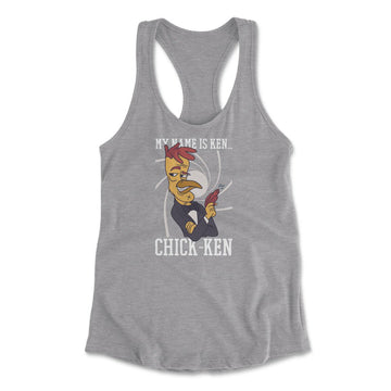 Chicken Spy Womens Racerback Tank in Heather Grey color